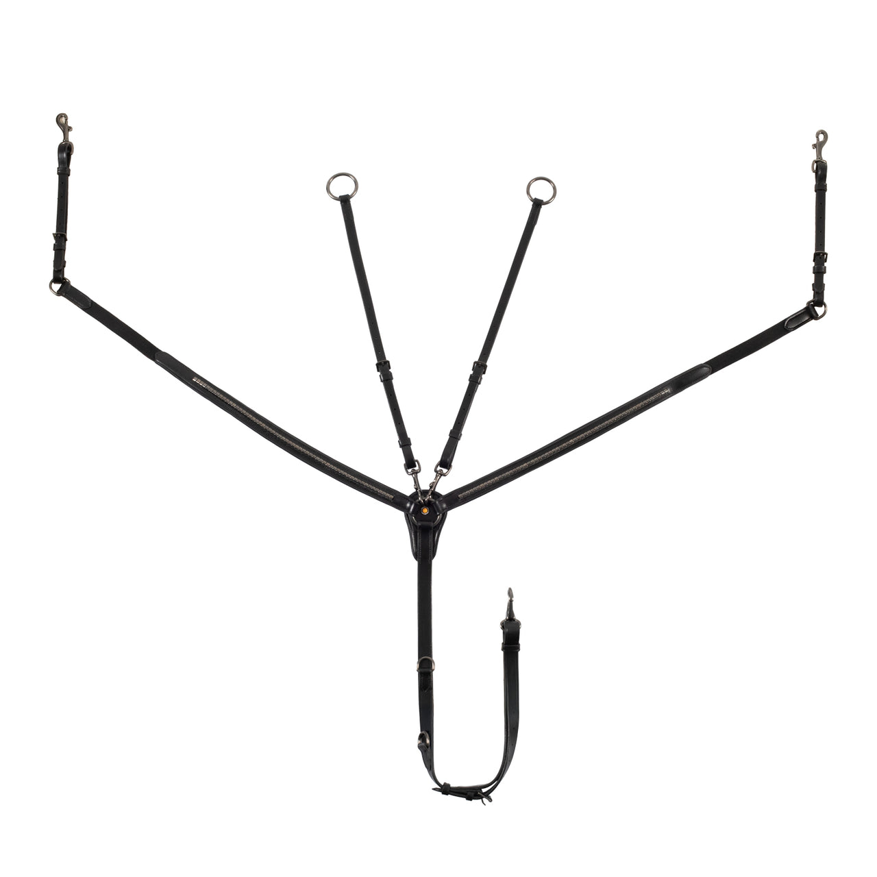 Pettorale con forchetta in pelle conciata e clincher nero | Martingale e Pettorali | Martingale | Equestro