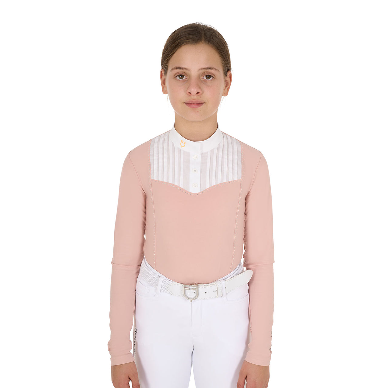 Polo bambina slim fit concorso con strass | Abbigliamento | Polo da Competizione | Equestro