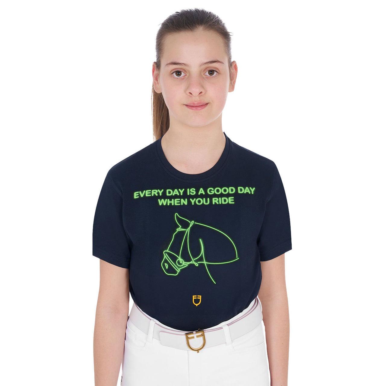 T-shirt bambina slim fit stampa fluorescente | Abbigliamento | T-Shirt | Equestro