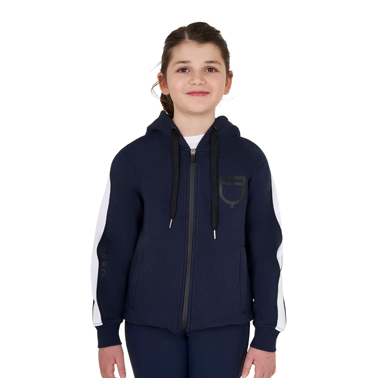 Felpa bambina in cotone con cappuccio e zip frontale | Abbigliamento | Felpe | Equestro
