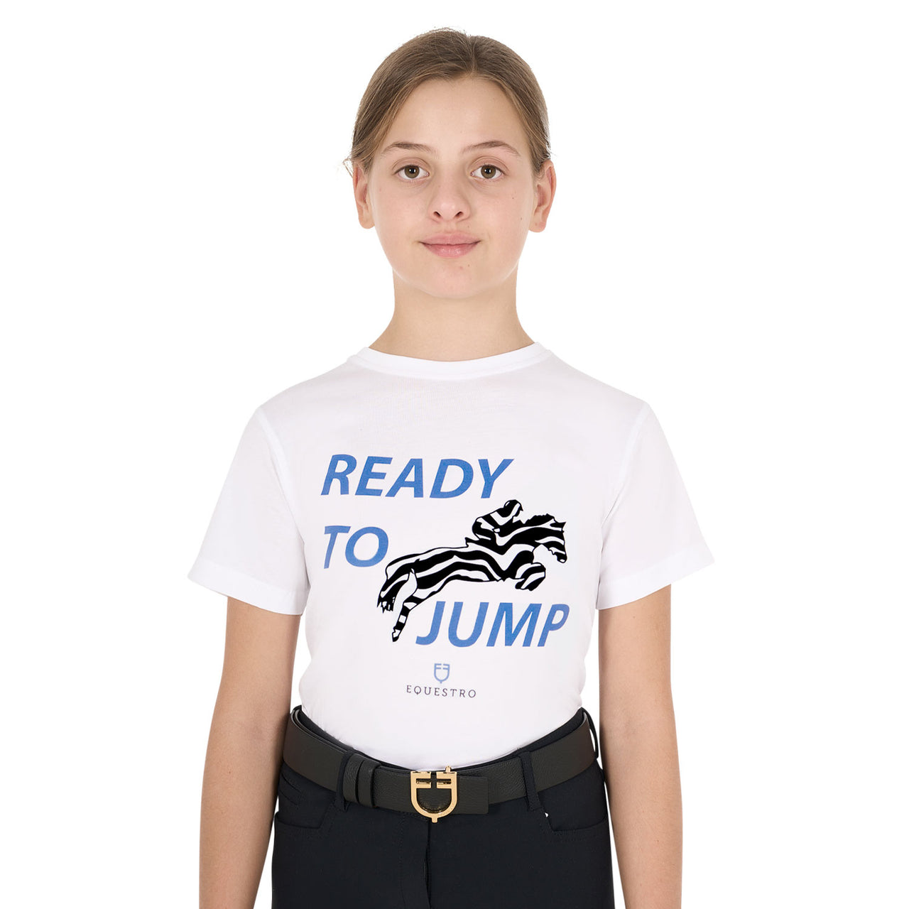 T-shirt da bambina in cotone Ready To Jump | Abbigliamento | T-Shirt | Equestro