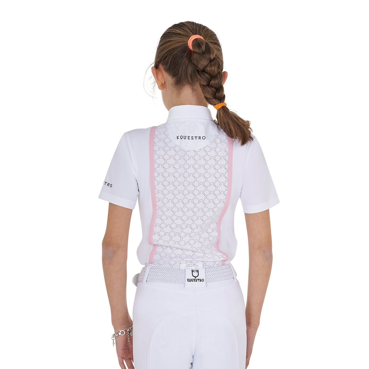 Polo concorso bambina slim fit con inserti traforati sul petto | Abbigliamento | Polo da Competizione | Equestro