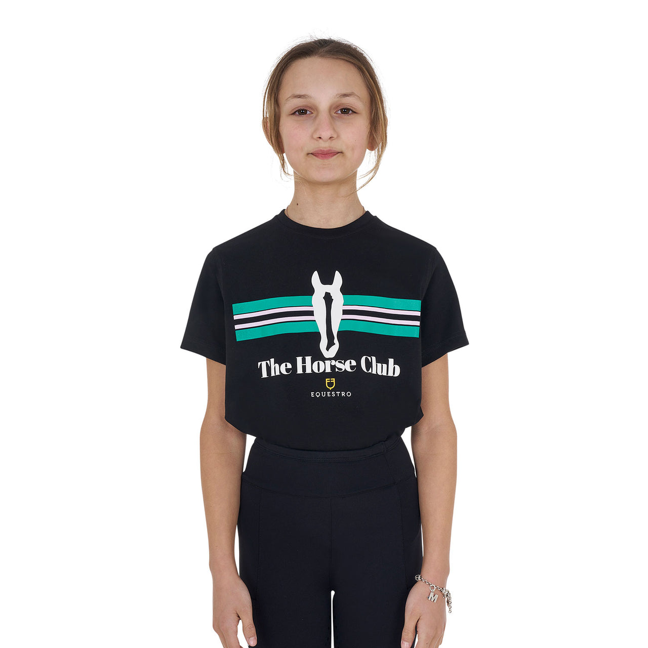 T-shirt bambina Stripe Horse Club in cotone | Abbigliamento | T-Shirt | Equestro