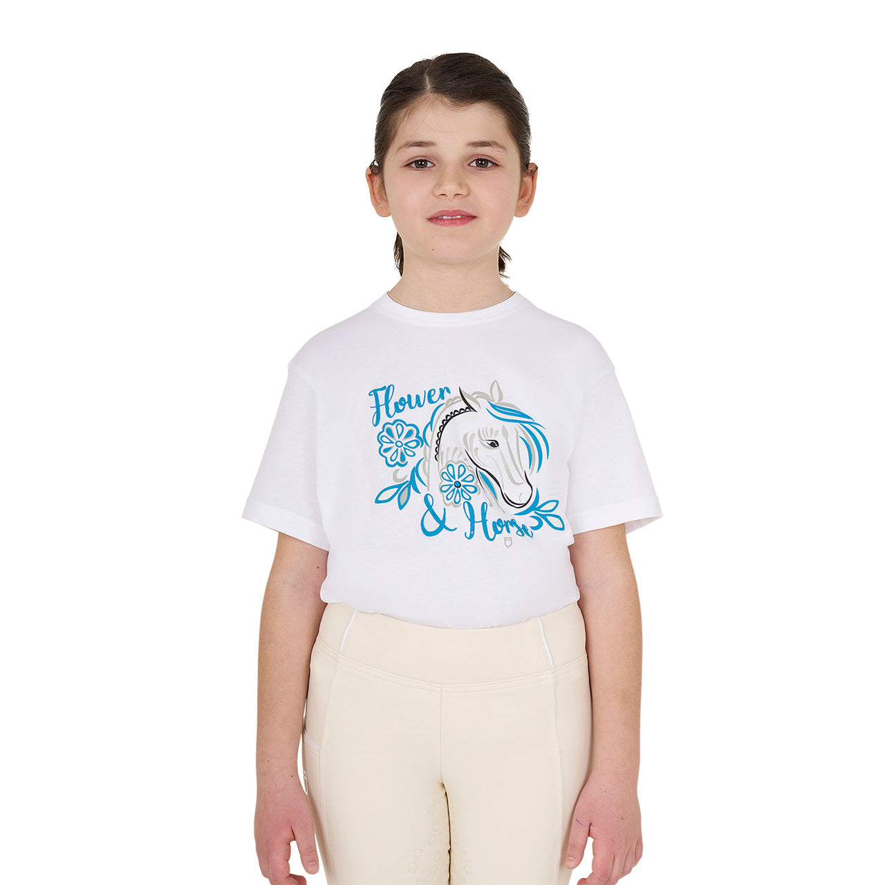 T-shirt bambina Flower Horse in cotone | Abbigliamento | T-Shirt | Equestro