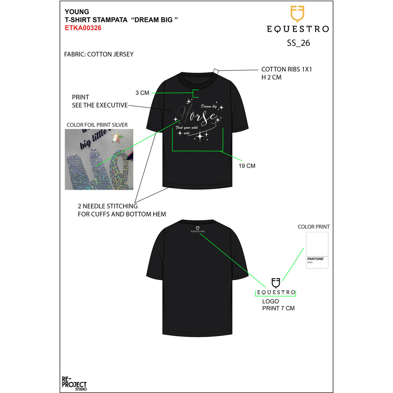 T-shirt bambina Dream Big in cotone con stampa | Abbigliamento | T-Shirt | Equestro