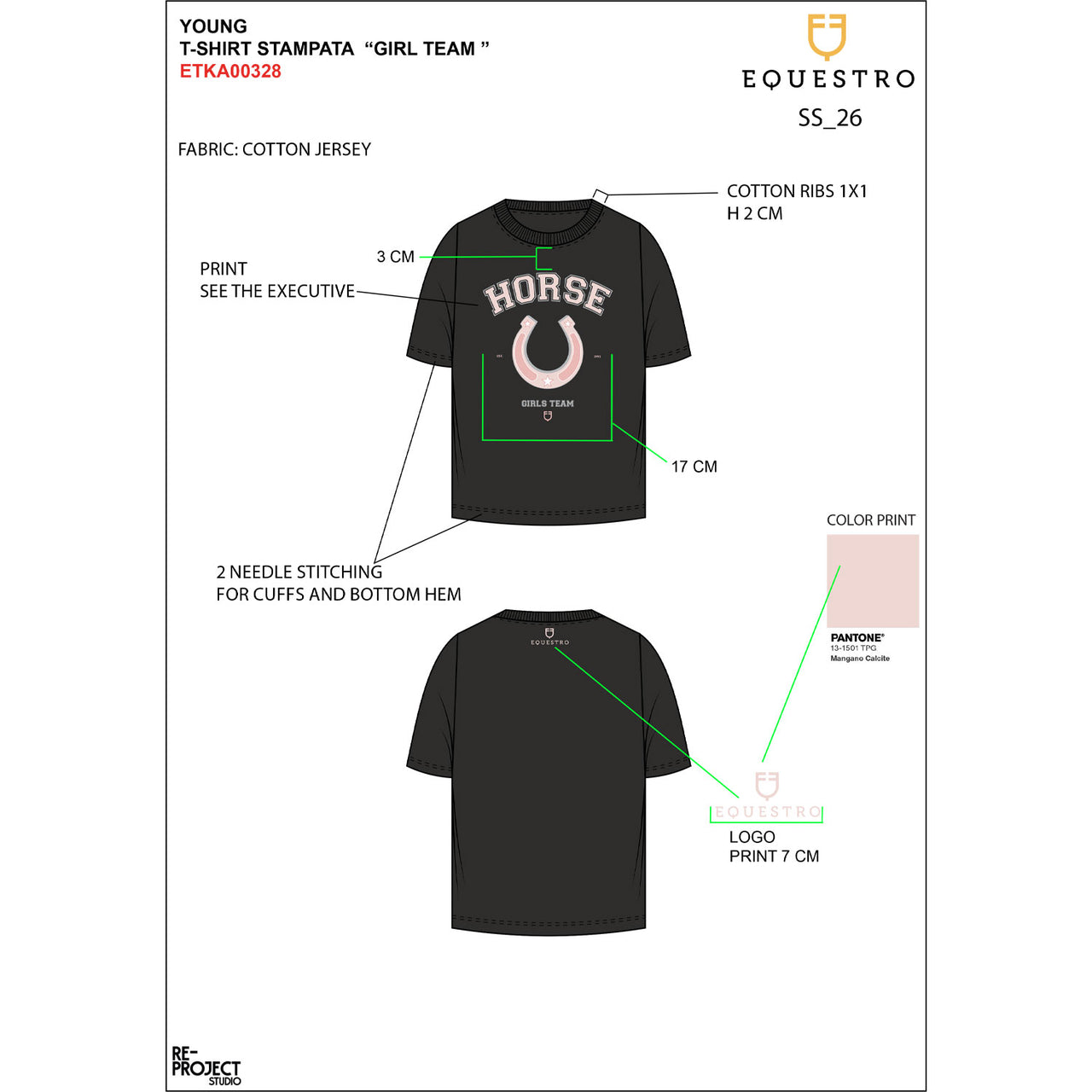 T-shirt bambina Horse Team in cotone | Abbigliamento | T-Shirt | Equestro