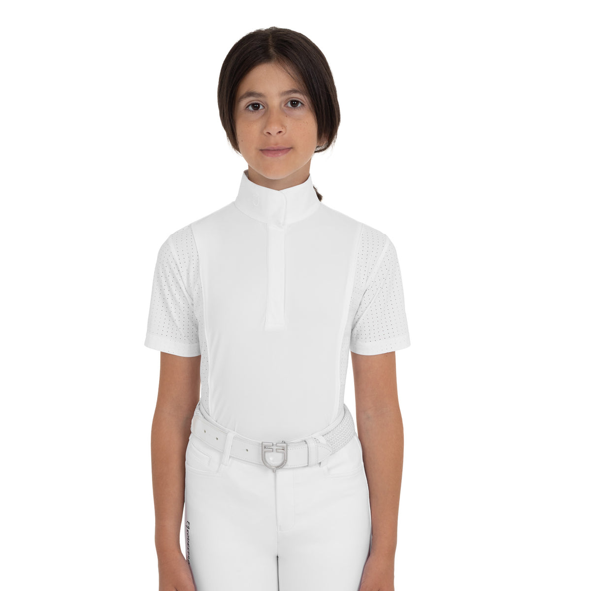 Polo da concorso bambina a manica corta con inserti mesh | Abbigliamento | Polo da Competizione | Equestro