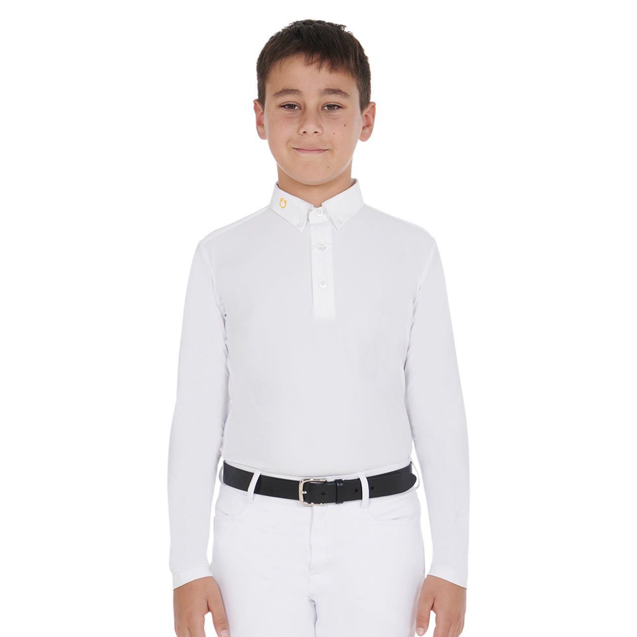 Polo bambino manica lunga in tessuto tecnico felpato | Abbigliamento | Polo da Competizione | Equestro