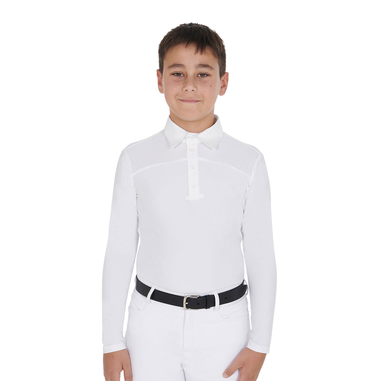 Polo bambino manica lunga con bottoni | Abbigliamento | Polo da Competizione | Equestro