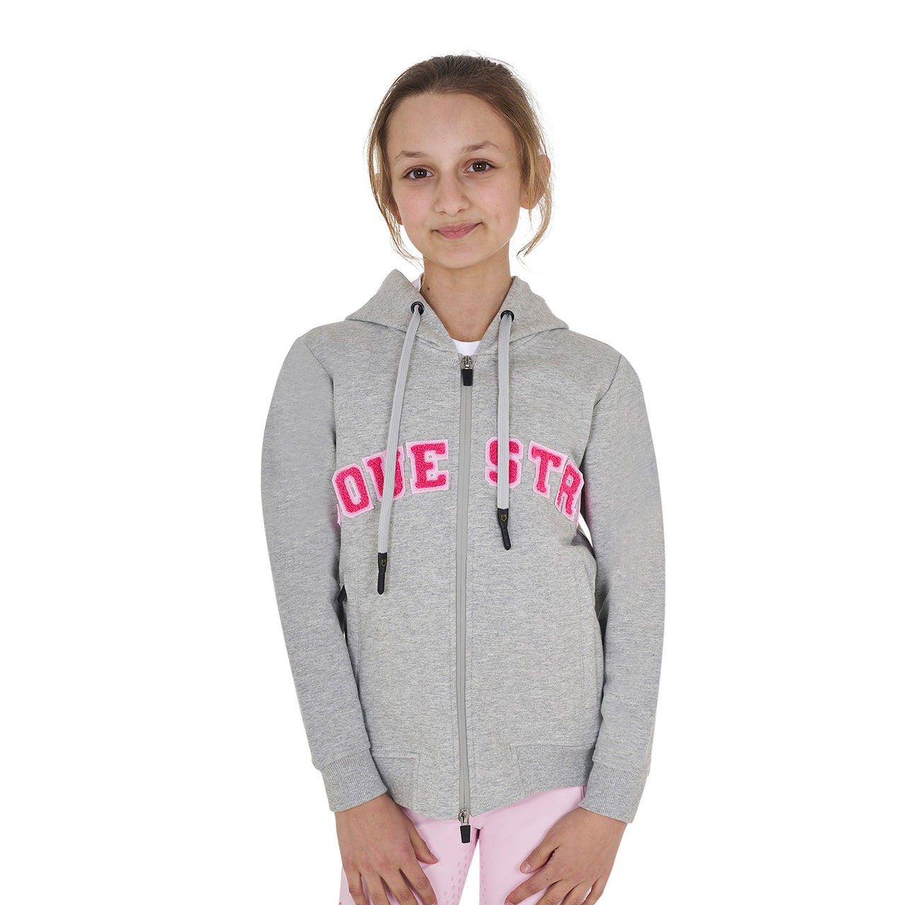 Felpa bambini con cappuccio zip e scritta effetto spugna | Abbigliamento | Felpe | Equestro