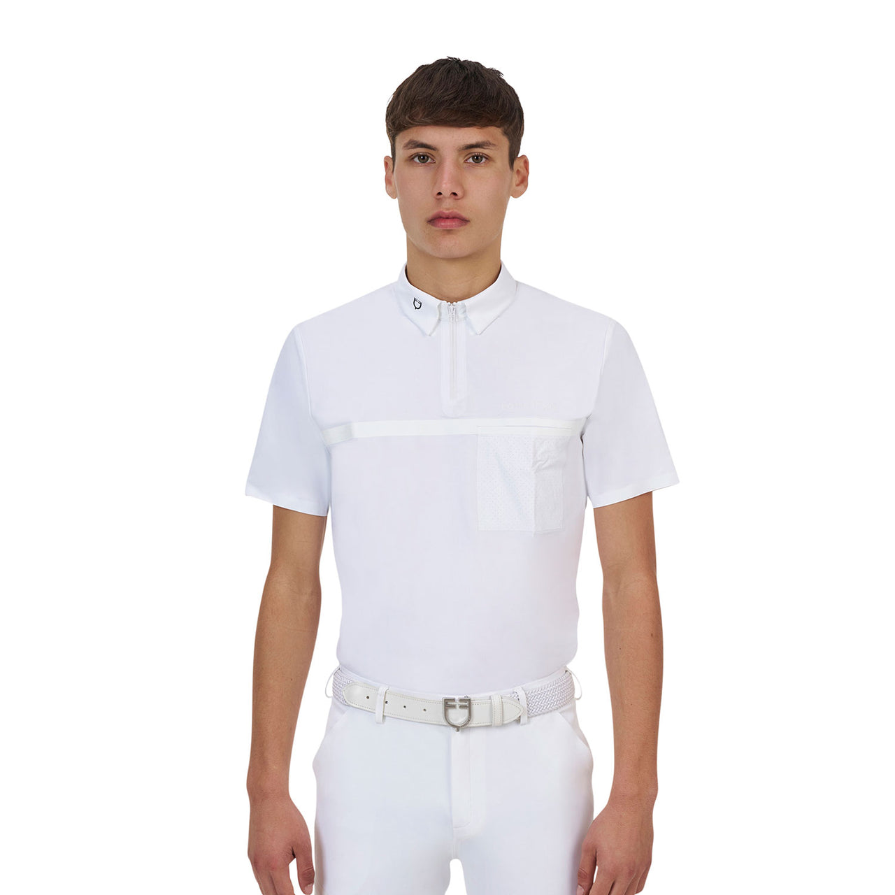 Polo concorso uomo Equestro Ridertechnology manica corta e zip | Abbigliamento | Polo da Competizione | Equestro