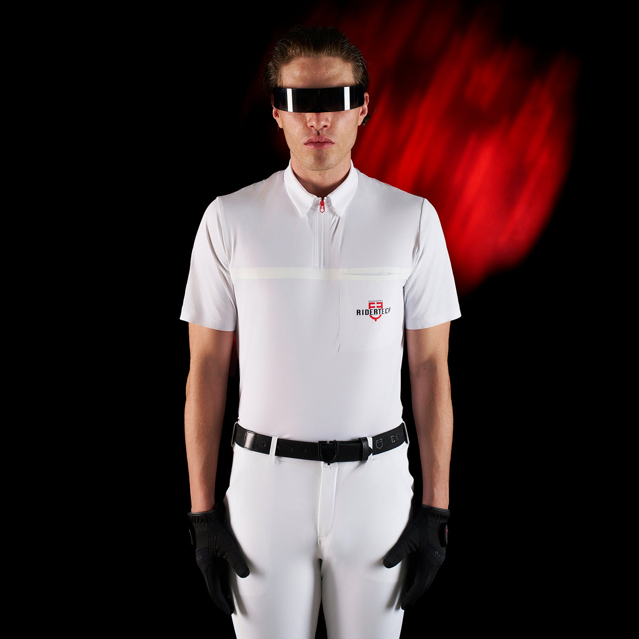 Polo concorso uomo Equestro Ridertechnology manica corta e zip | Abbigliamento | Polo da Competizione | Equestro