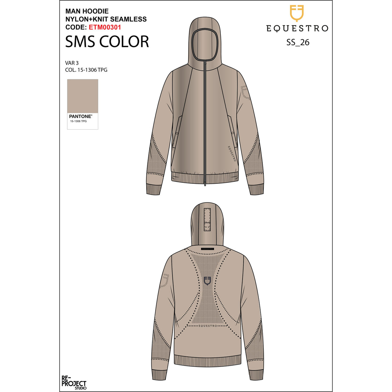 Felpa tecnica uomo con cappuccio e inserti micro mesh | Abbigliamento | Felpe | Equestro