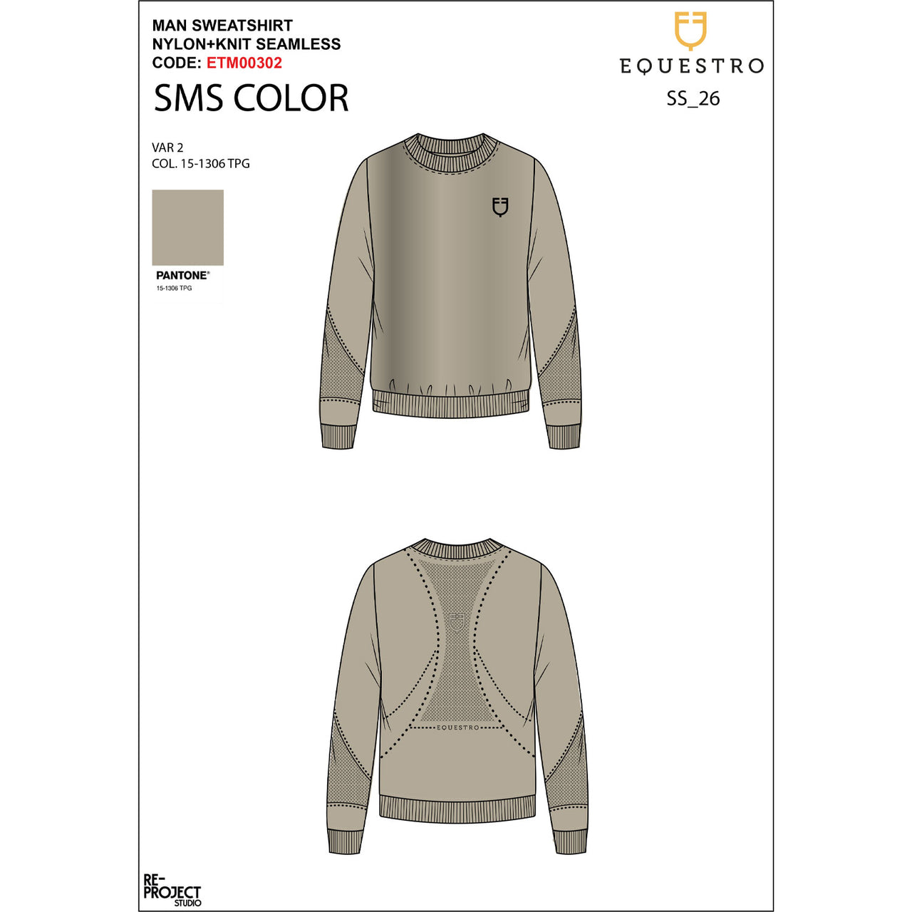 Felpa tecnica uomo girocollo con inserti micro mesh | Abbigliamento | Felpe | Equestro