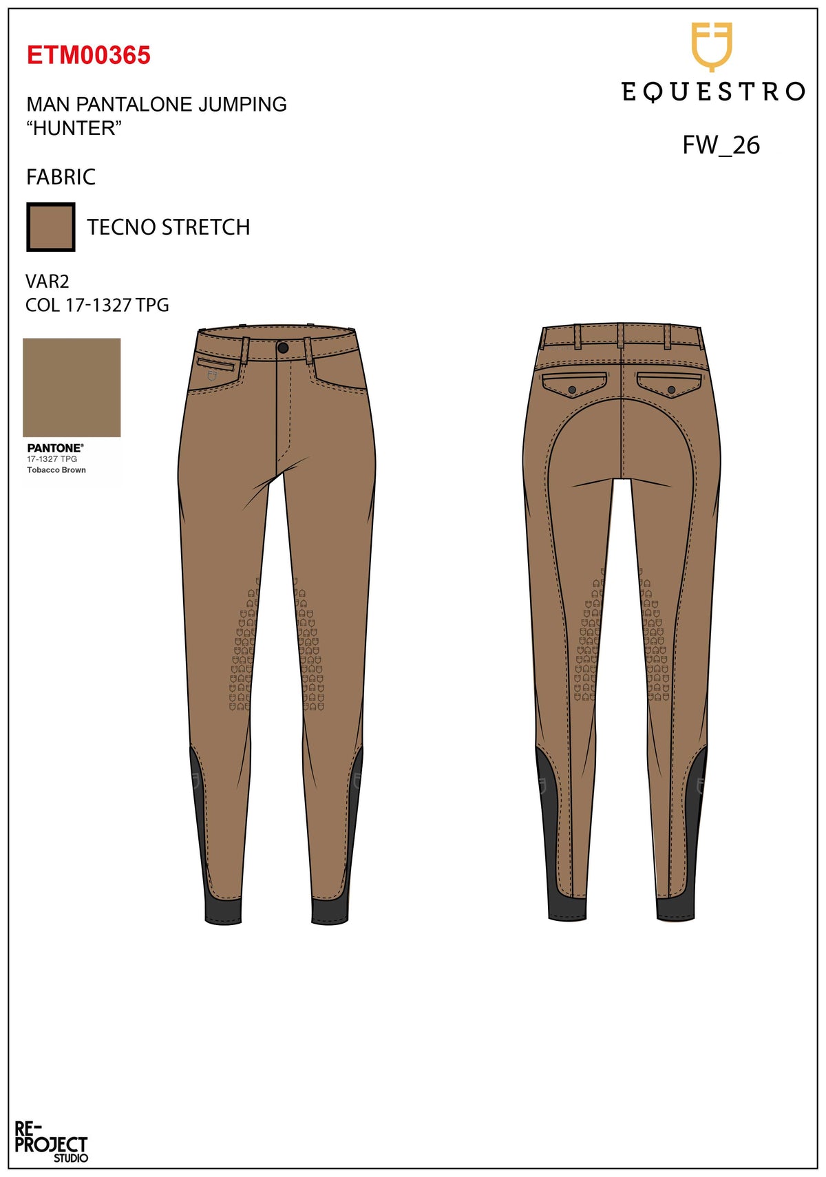 Pantaloni uomo slim fit con grip al ginocchio | Abbigliamento | Pantaloni da Equitazione | Equestro