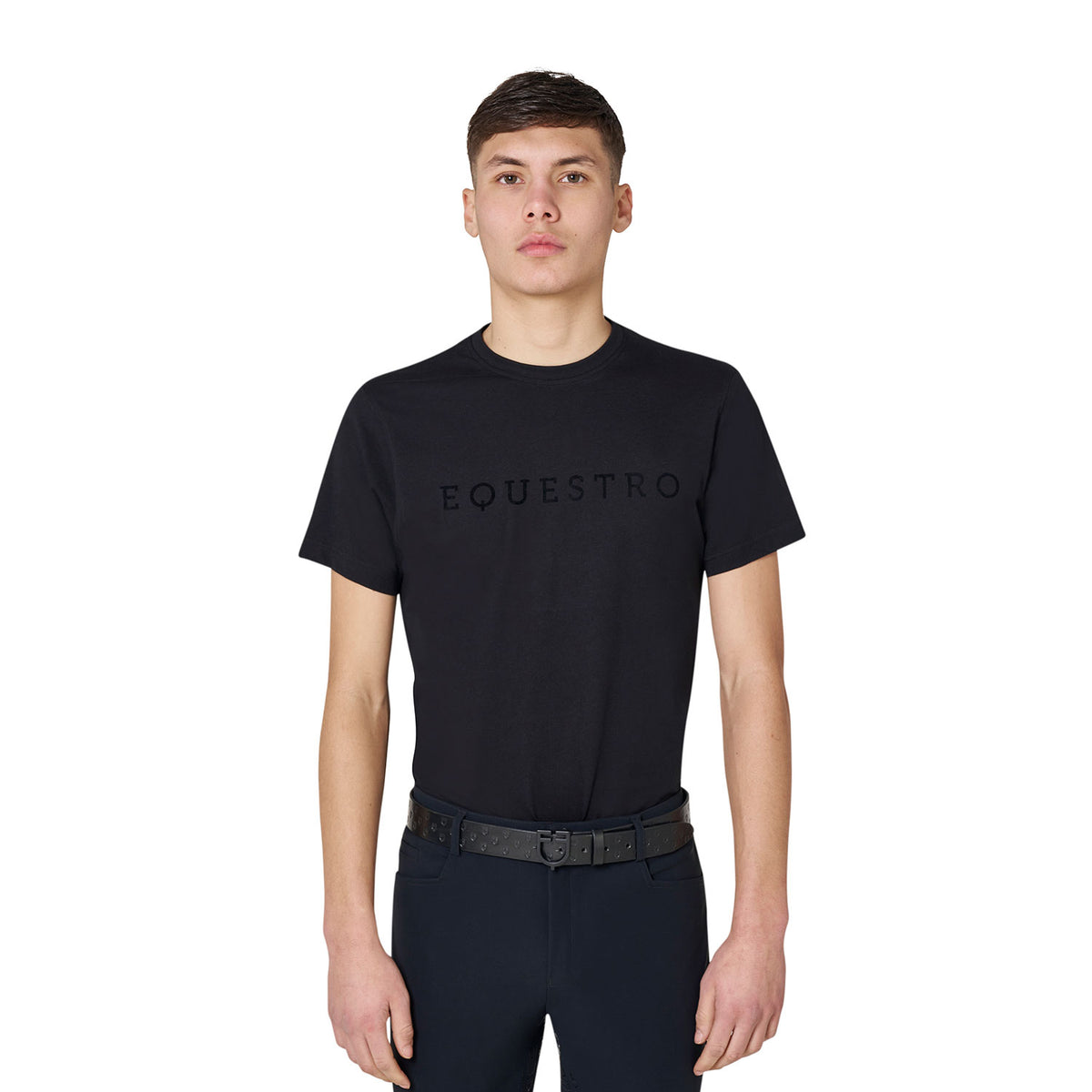 T-shirt uomo con scritta in velluto tono su tono | Abbigliamento | T-Shirt | Equestro