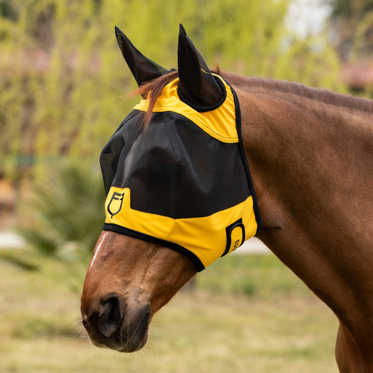 Maschera antimosche con logo frontale | Maschere e Coperte Antimosche | Maschere e Coperte Antimosche | Equestro