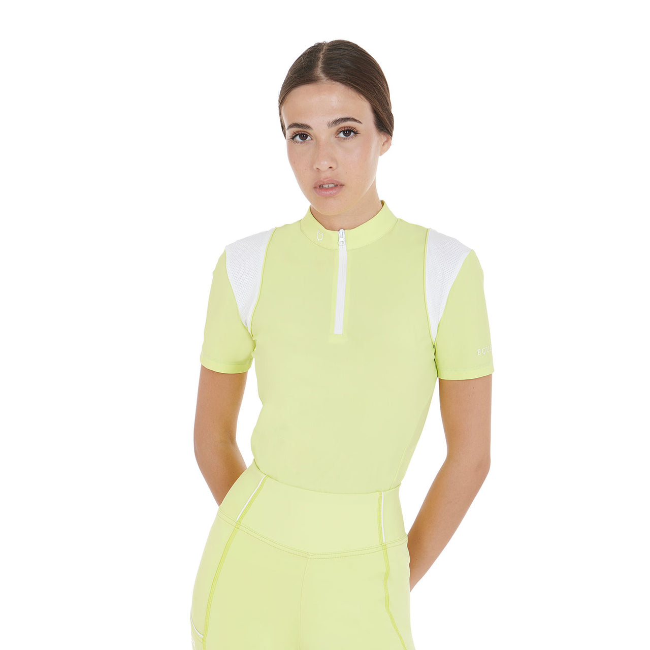 Polo donna slim fit da allenamento con inserti in mesh | Abbigliamento | Polo da Allenamento | Equestro