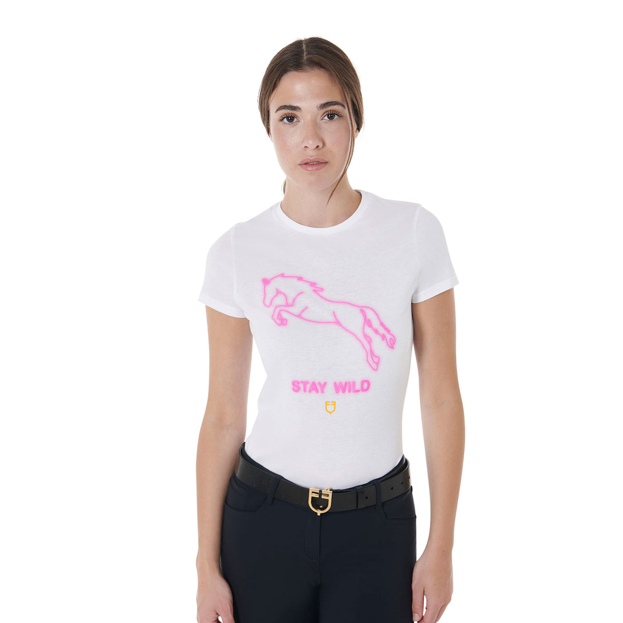 T-shirt donna slim fit con stampa Stay Wild | Abbigliamento | T-Shirt | Equestro