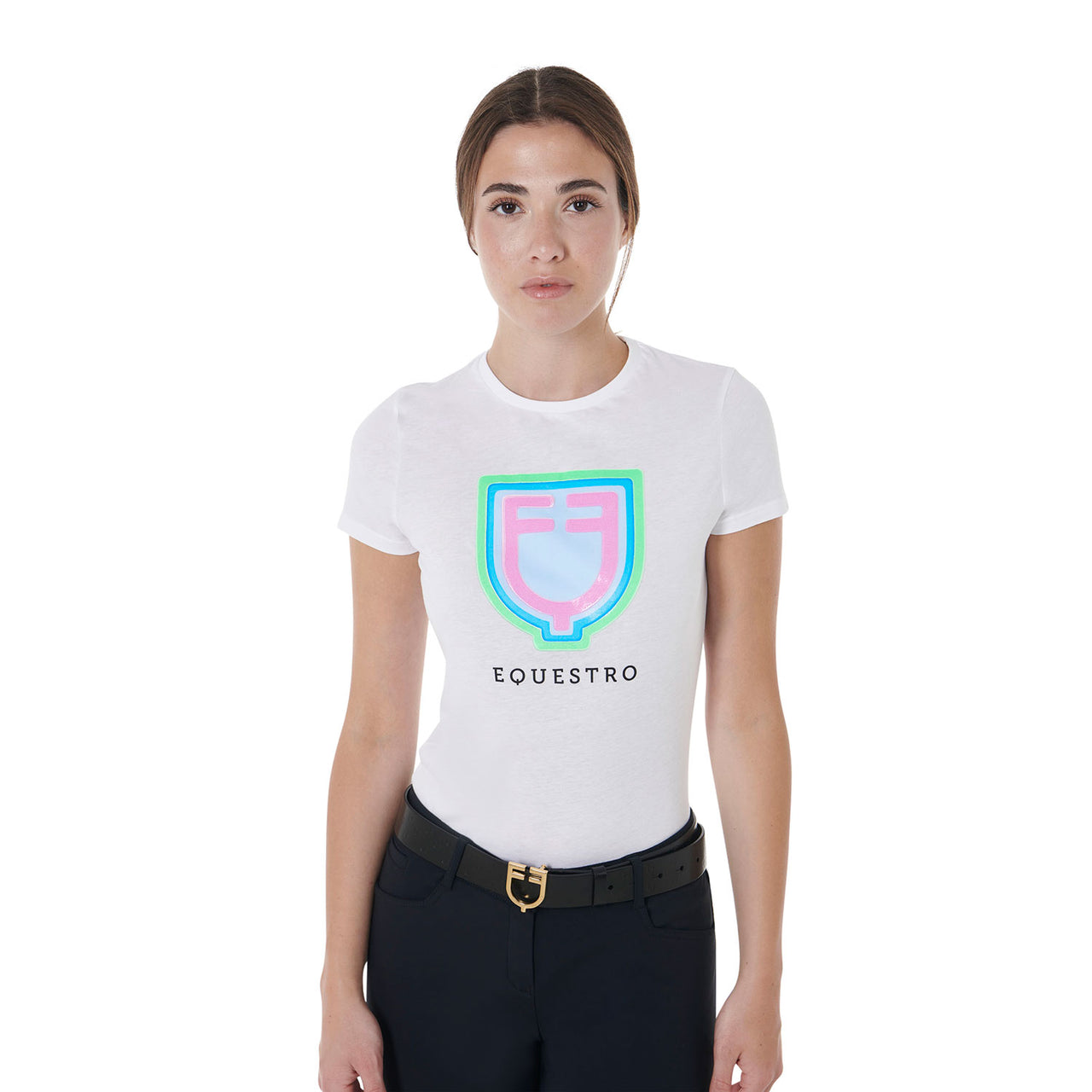 T-shirt donna slim fit con logo psichedelico | Abbigliamento | T-Shirt | Equestro
