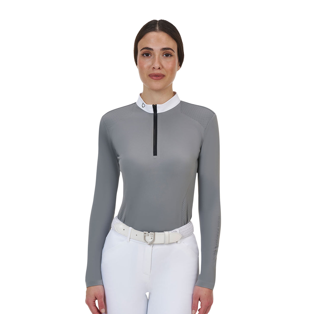 Polo concorso donna Equestro Ridertechnology manica lunga e zip | Abbigliamento | Polo da Competizione | Equestro