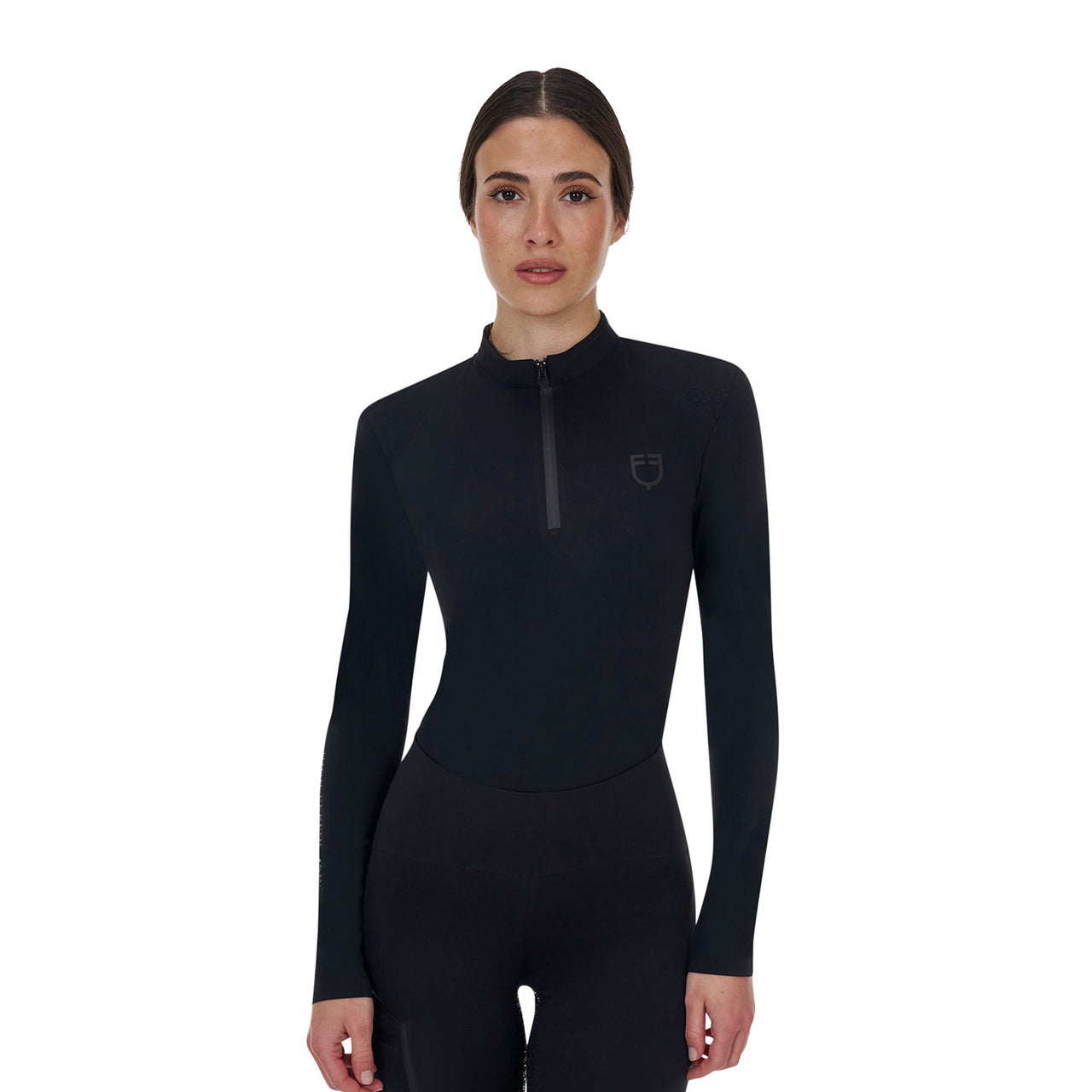 Polo training donna Equestro Ridertechnology manica lunga e zip | Abbigliamento | Polo da Allenamento | Equestro