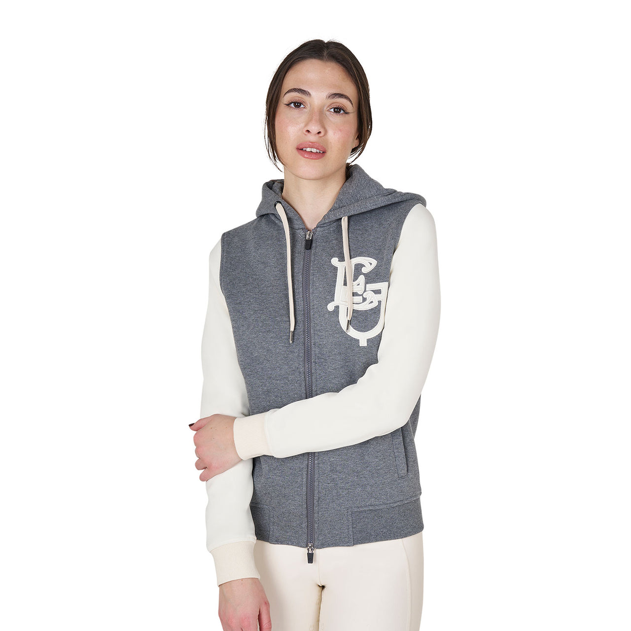Felpa donna EQ bicolore con zip frontale | Abbigliamento | Felpe | Equestro