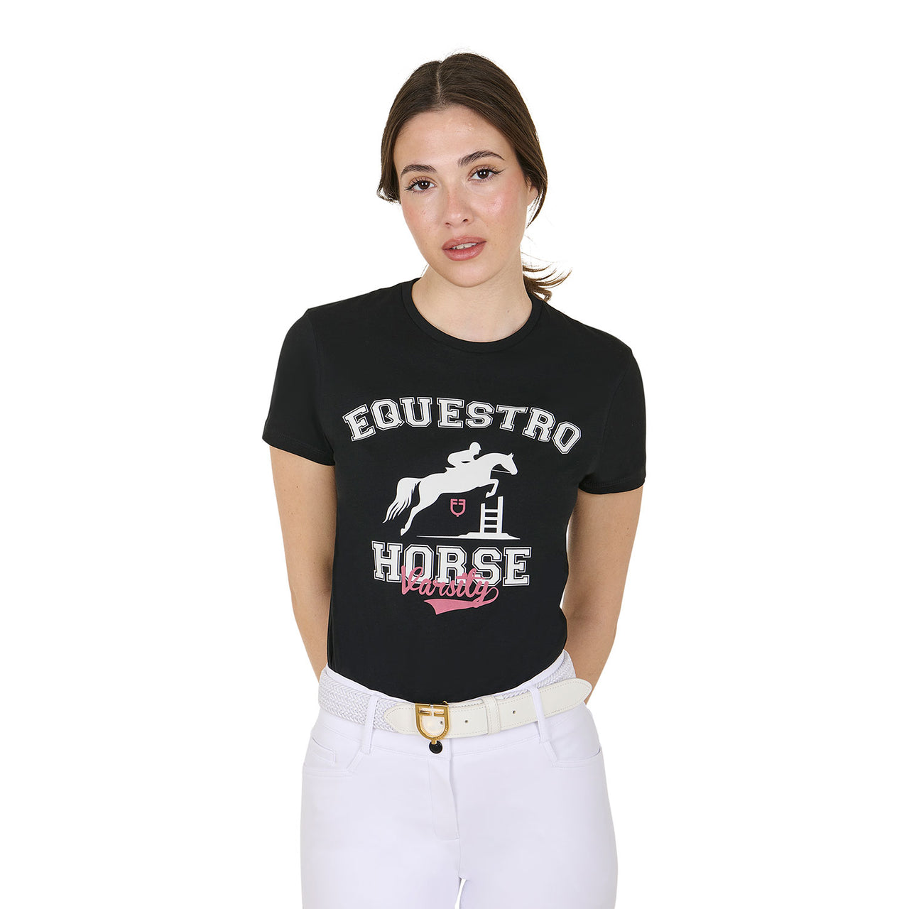 T-shirt donna Horse Varsity in cotone | Abbigliamento | T-Shirt | Equestro
