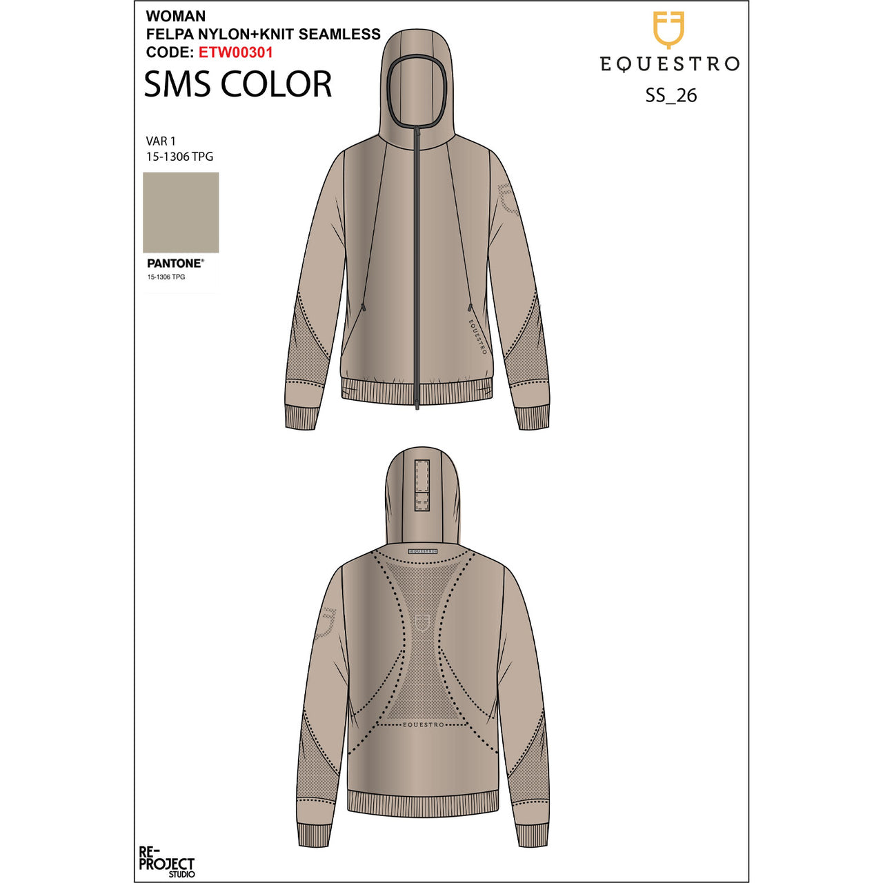Felpa tecnica donna con cappuccio e inserti micro mesh | Abbigliamento | Felpe | Equestro