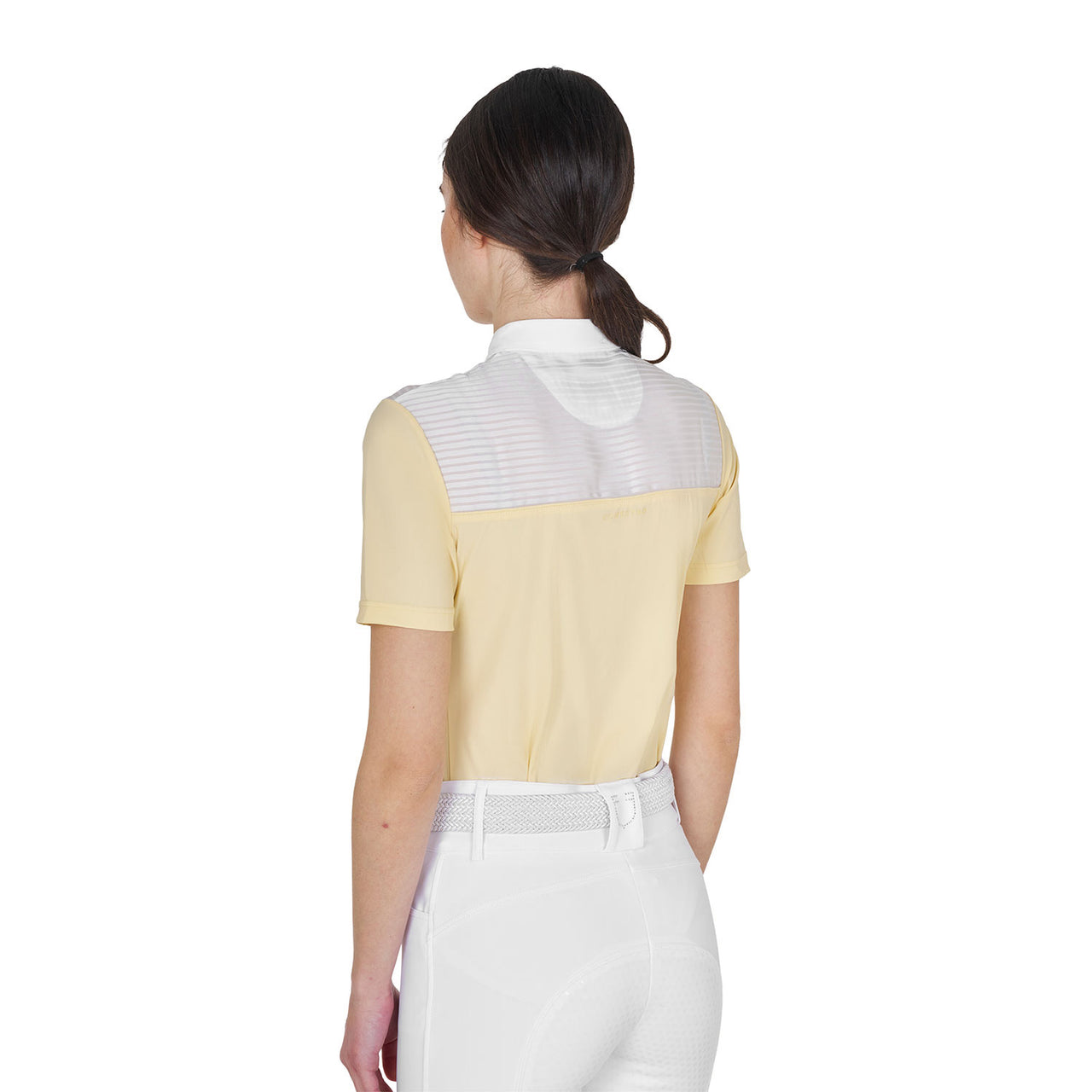 Polo concorso donna slim fit con inserti in tessuto simil seta | Abbigliamento | Polo da Competizione | Equestro