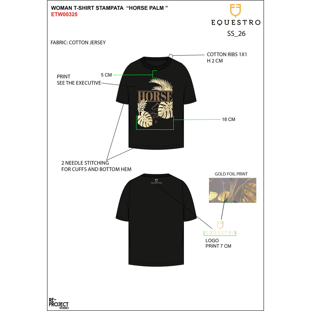 T-shirt donna Horse Palm in cotone | Abbigliamento | T-Shirt | Equestro