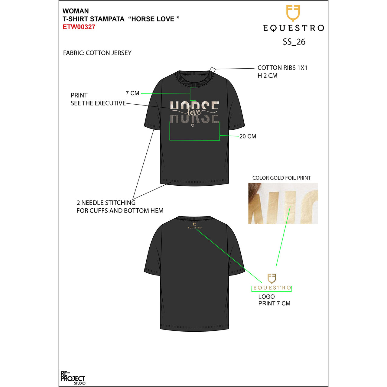 T-shirt donna Horse Love in cotone | Abbigliamento | T-Shirt | Equestro