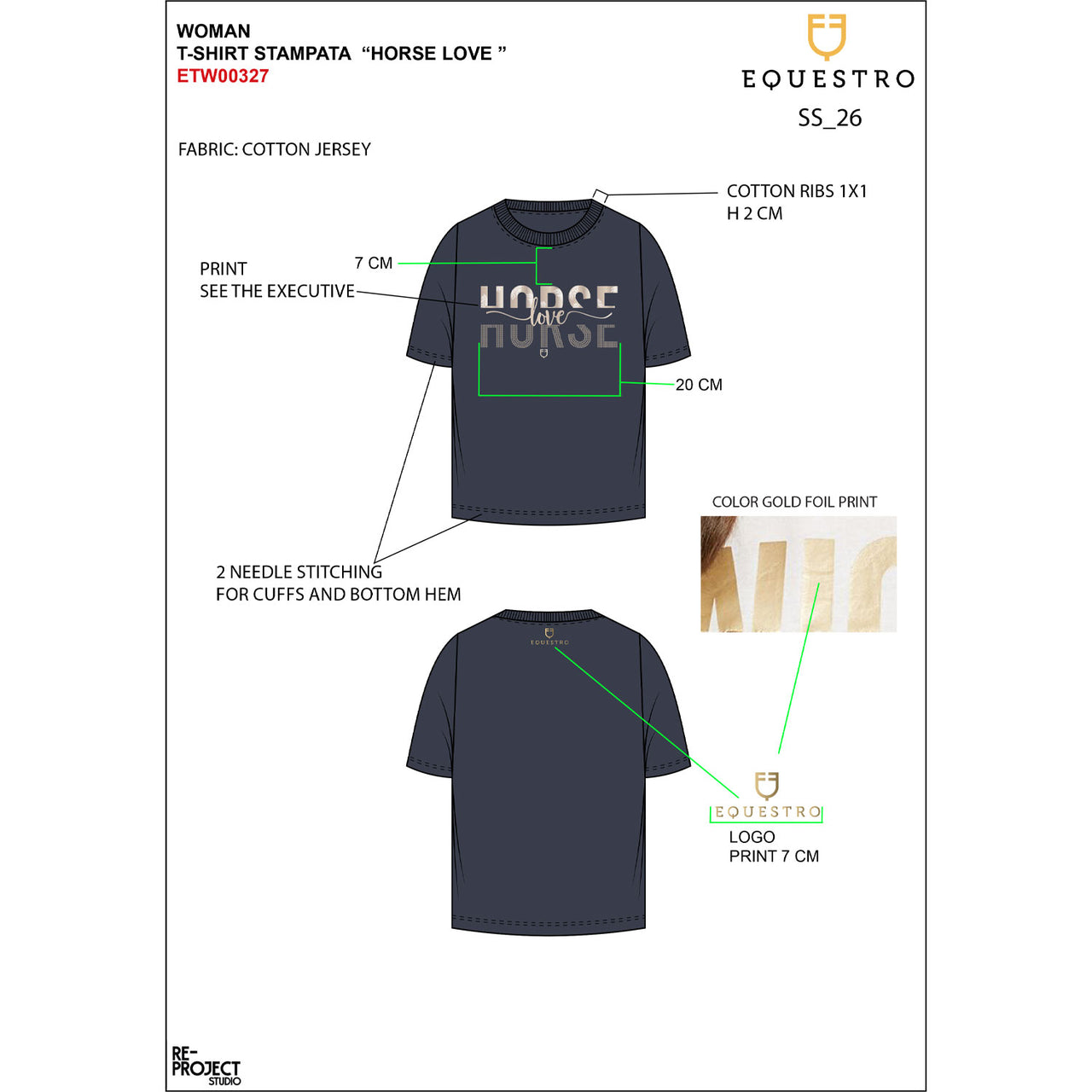 T-shirt donna Horse Love in cotone | Abbigliamento | T-Shirt | Equestro