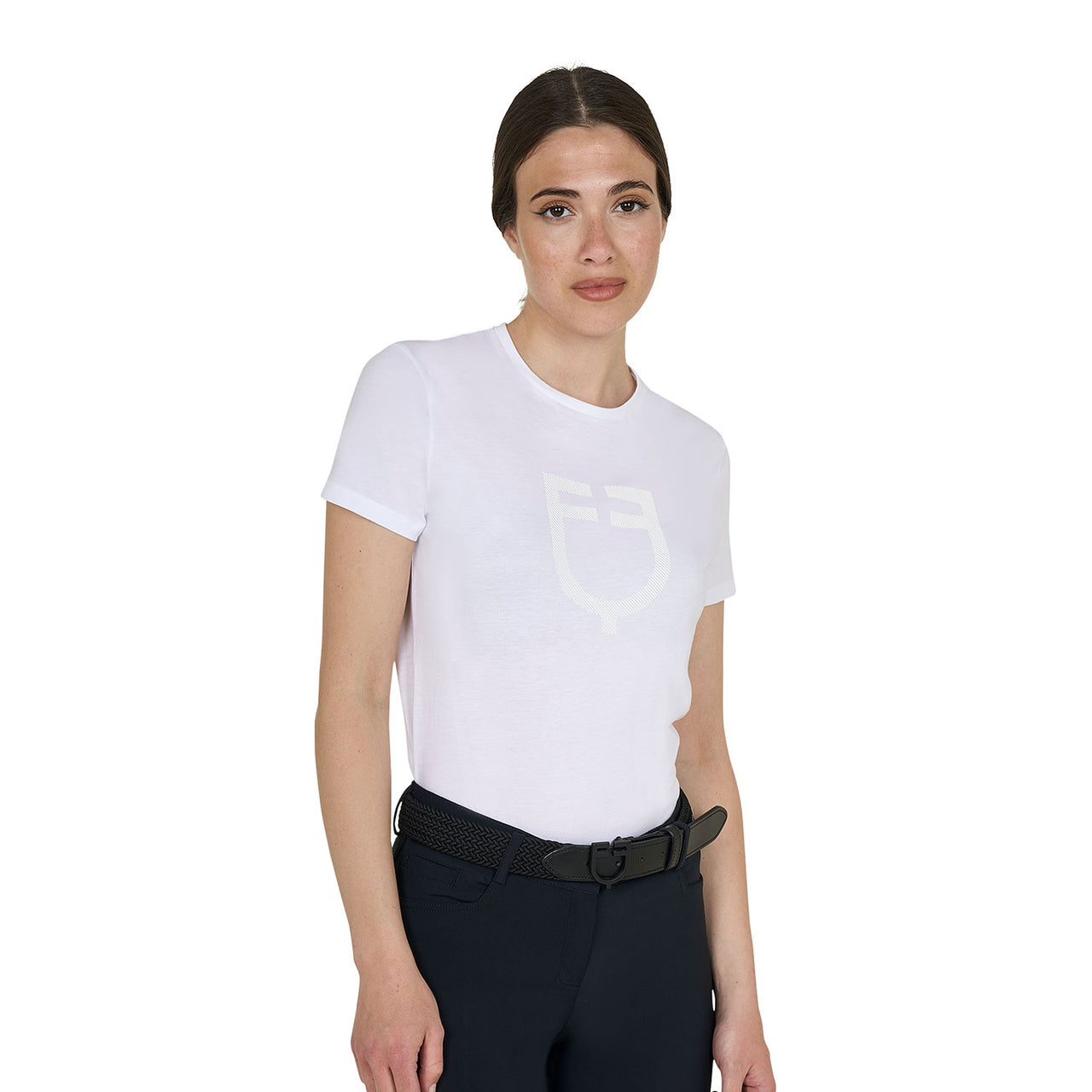 T-shirt basic donna con logo glossy tono su tono | Abbigliamento | T-Shirt | Equestro