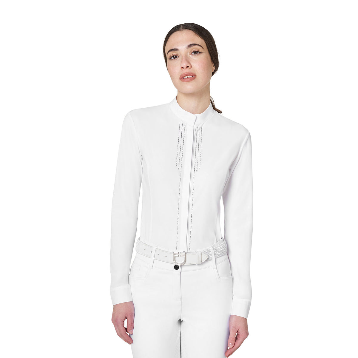 Polo da concorso da donna a camicia con strass | Abbigliamento | Polo da Competizione | Equestro