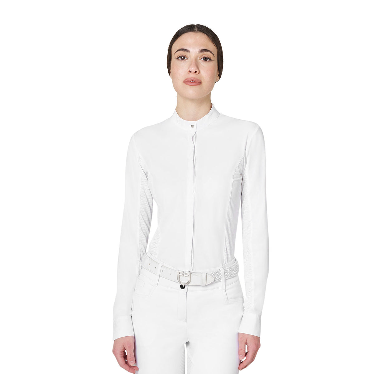 Polo concorso donna a camicia con inserti in mesh | Abbigliamento | Polo da Competizione | Equestro