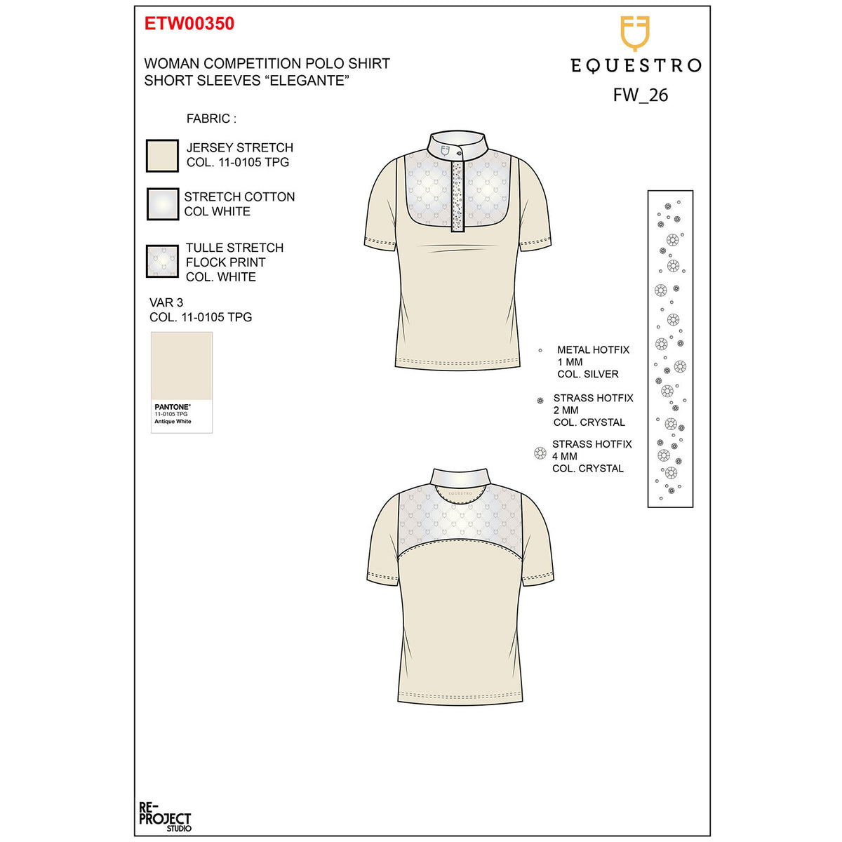 Polo concorso donna con inserti in tulle | Abbigliamento | Polo da Competizione | Equestro