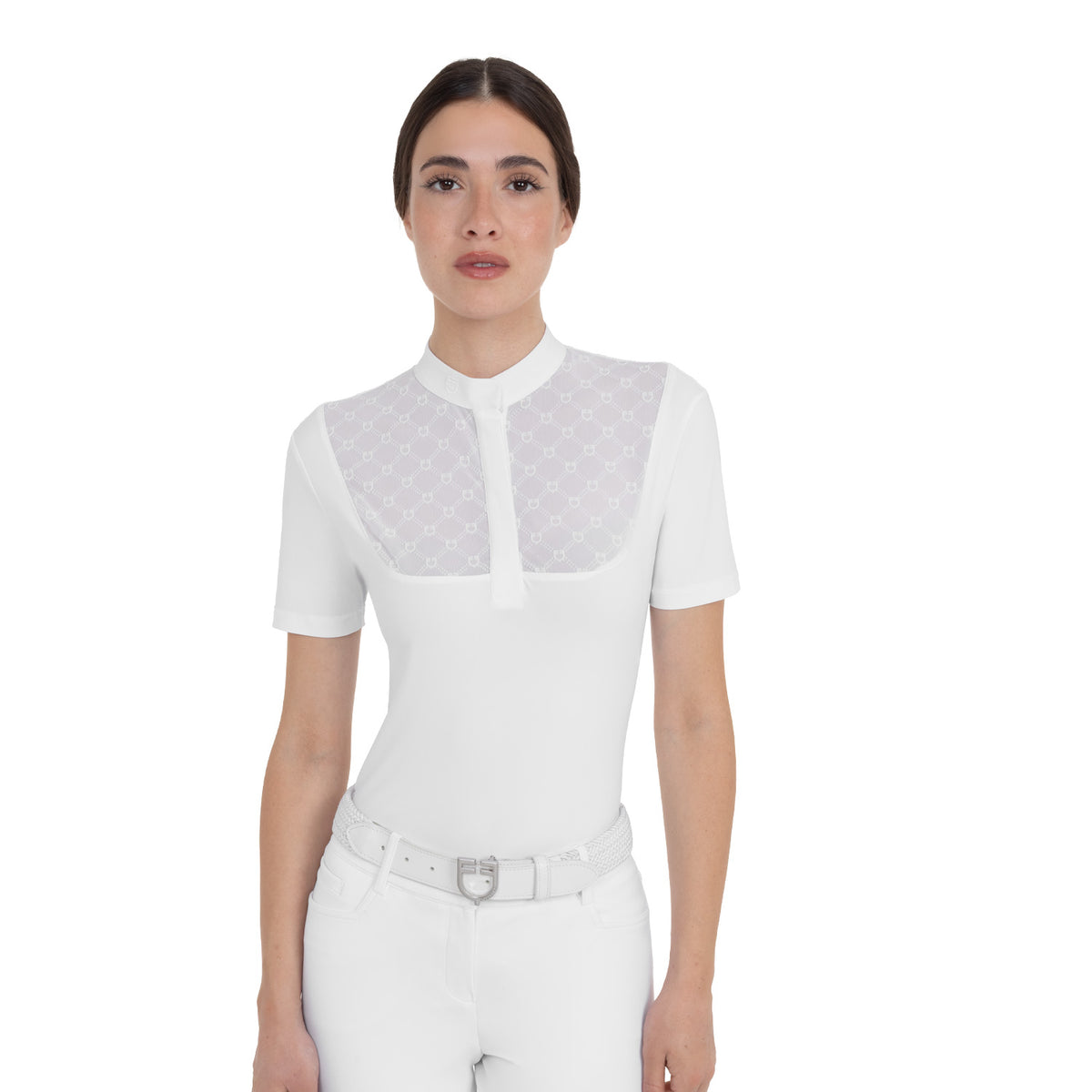 Polo concorso donna con inserti in tulle | Abbigliamento | Polo da Competizione | Equestro
