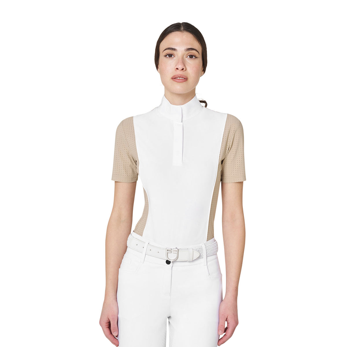 Polo concorso donna manica corta con inserti in mesh | Abbigliamento | Polo da Competizione | Equestro