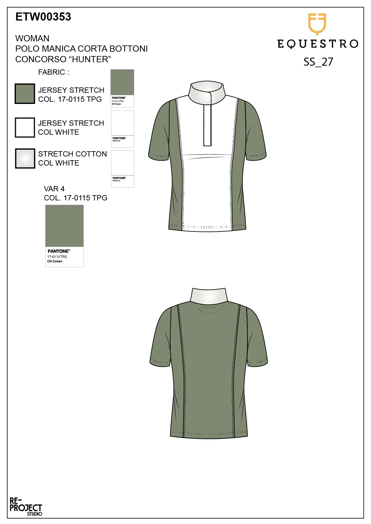 Polo concorso donna manica corta con inserti in mesh | Abbigliamento | Polo da Competizione | Equestro