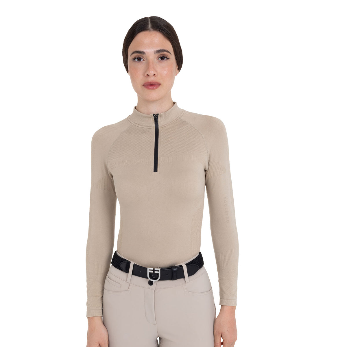 Polo allenamento donna in maglia tecnica con zip | Abbigliamento | Polo da Allenamento | Equestro