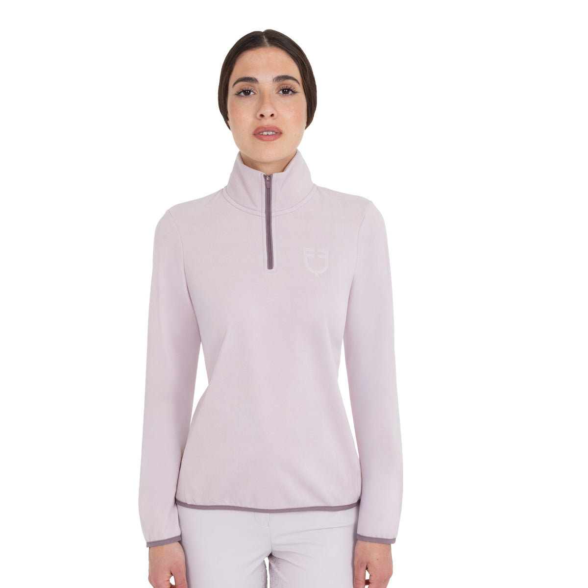 Felpa donna collo alto in pile con zip a 3/4 | Abbigliamento | Felpe | Equestro