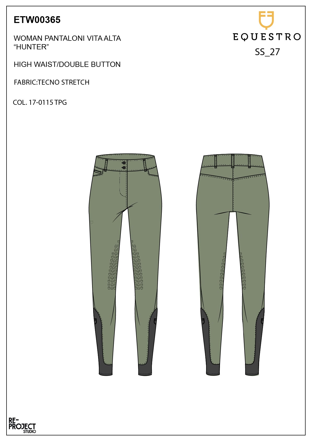 Pantaloni donna vita alta con grip al ginocchio | Abbigliamento | Pantaloni da Equitazione | Equestro