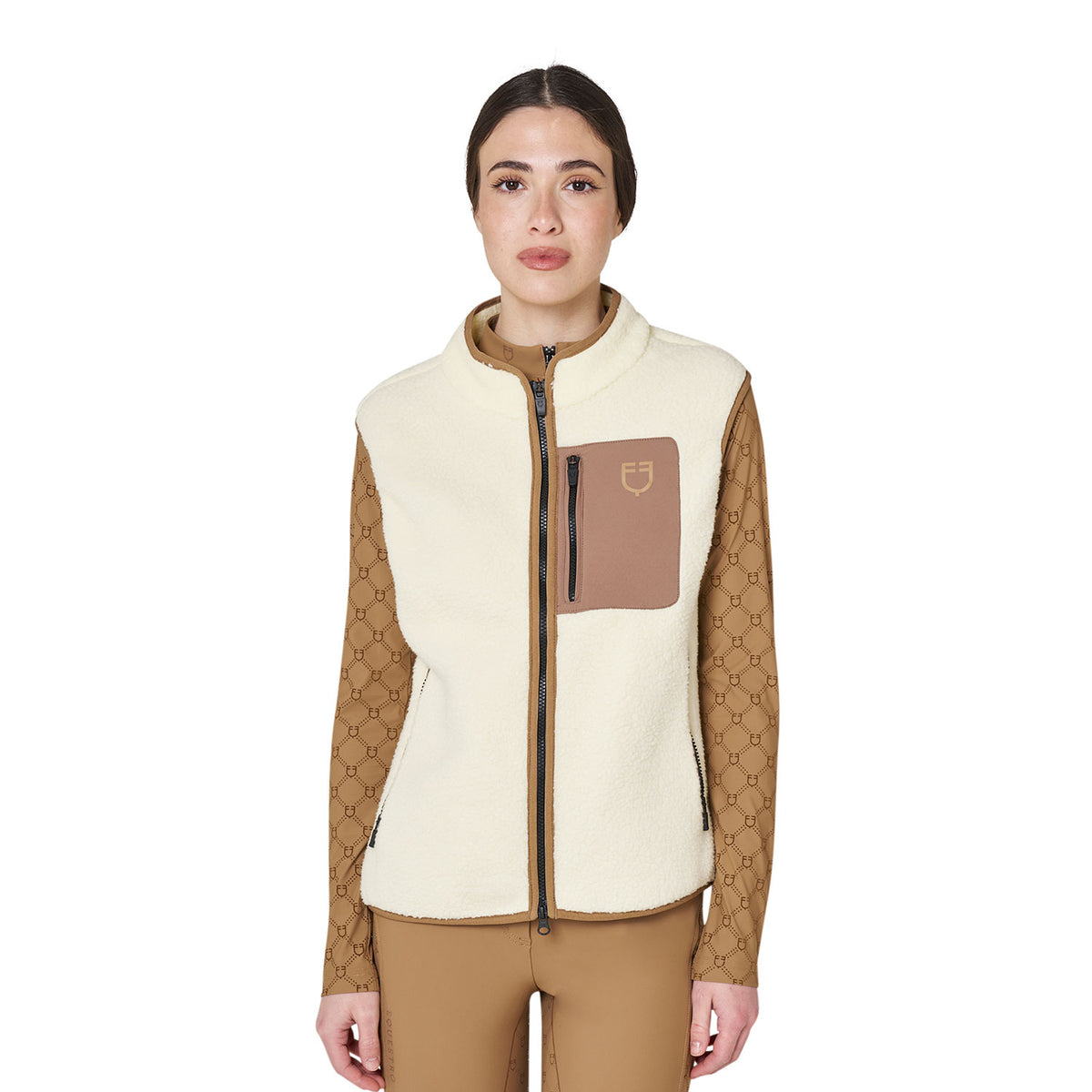 Smanicato donna in pile teddy con tasca frontale | Abbigliamento | Gilet | Equestro