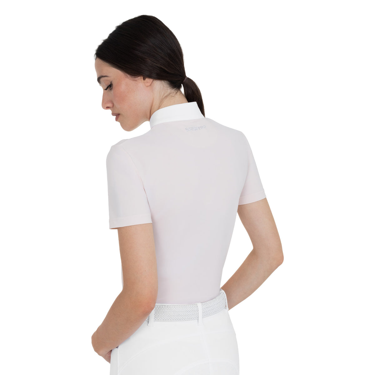 Polo concorso donna manica corta con strass | Abbigliamento | Polo da Competizione | Equestro