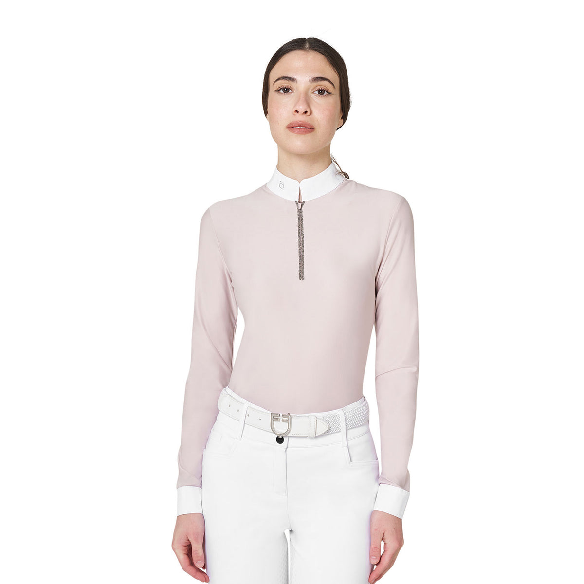Polo da concorso da donna a manica lunga con strass | Abbigliamento | Polo da Competizione | Equestro