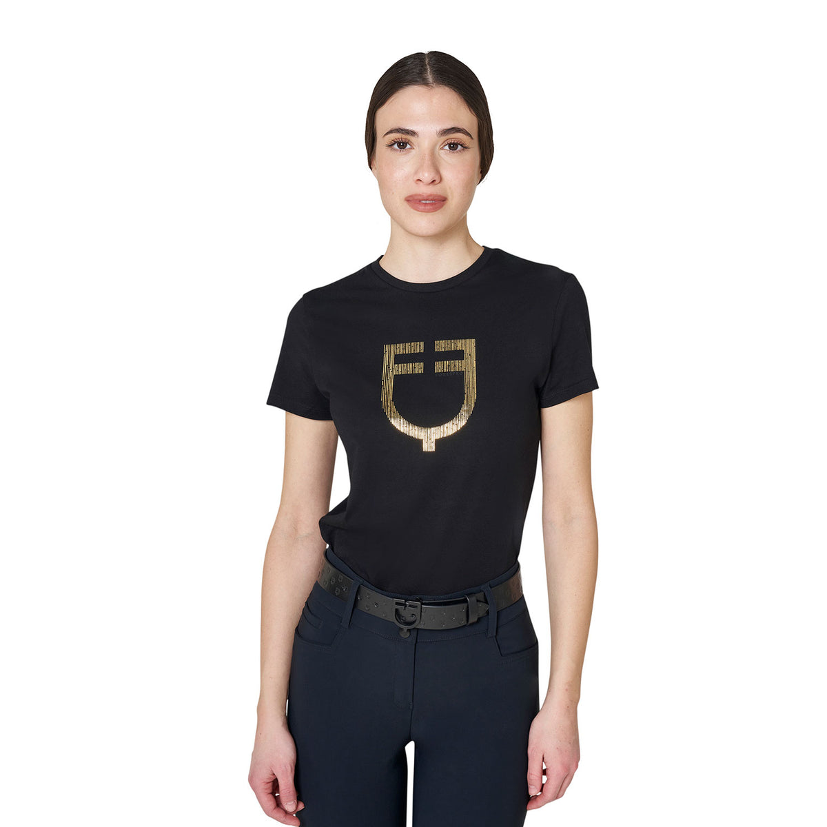 T-shirt donna con logo in lamina | Abbigliamento | T-Shirt | Equestro