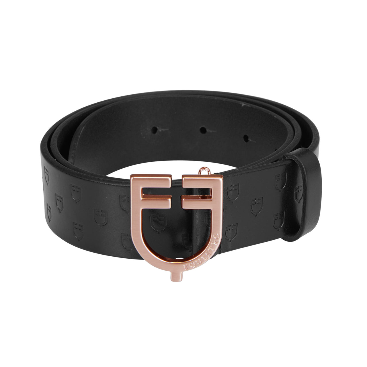 Cintura in cuoio logato black e fibbia rosegold | Accessori | Accessori | Equestro