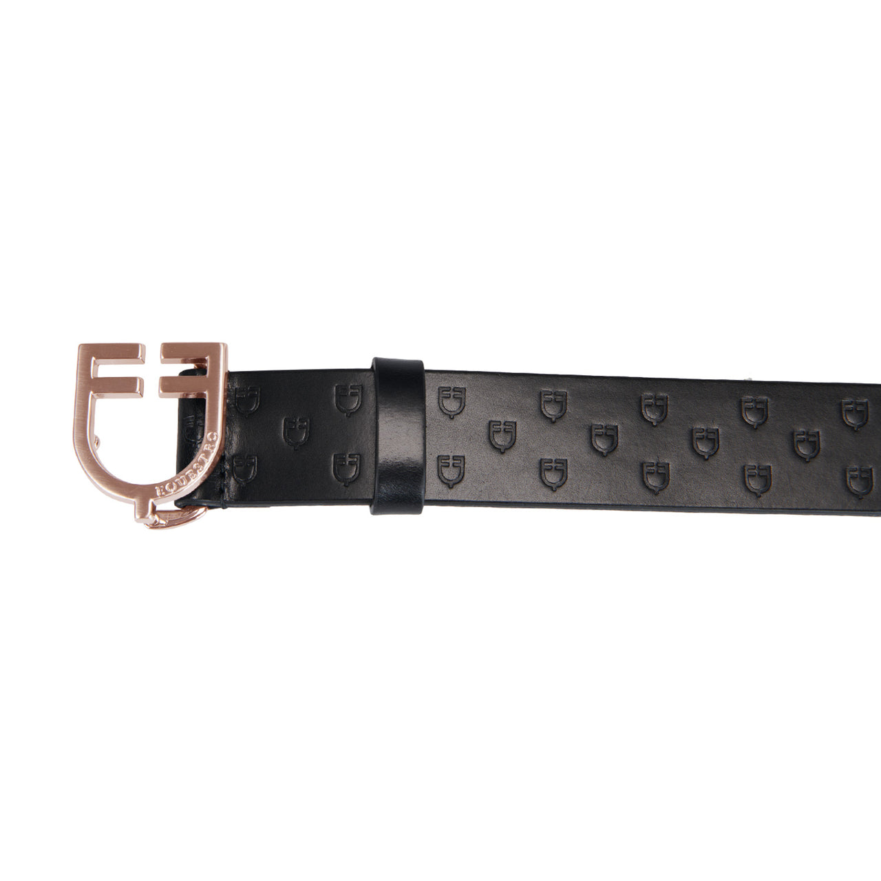 Cintura in cuoio logato black e fibbia rosegold | Accessori | Accessori | Equestro