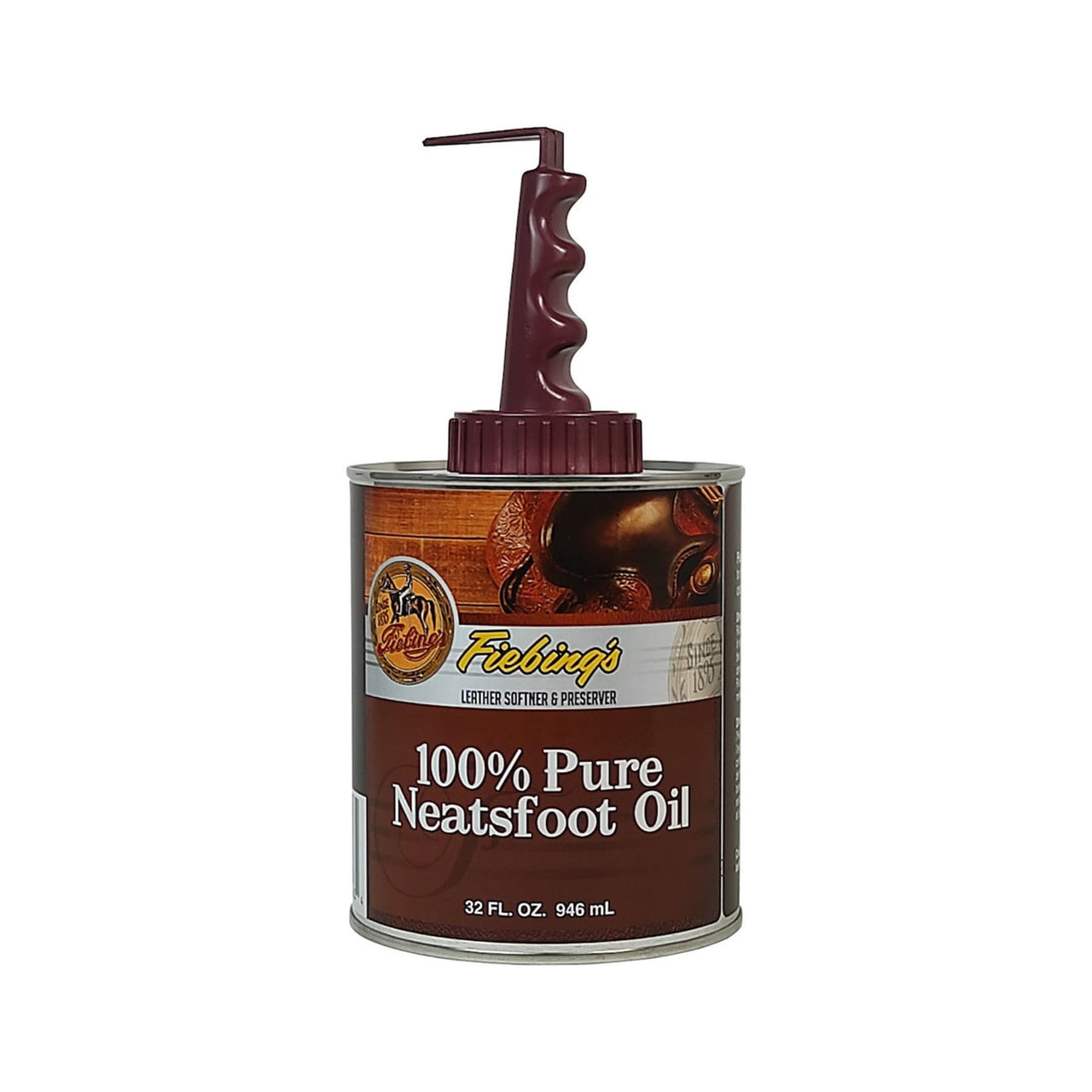 OLIO CUOIO 100% PURE NEATSFOOT OIL 946 ML CON APPLICATORE | Prodotti manutenzione | Cura del Cuoio | Fiebing's